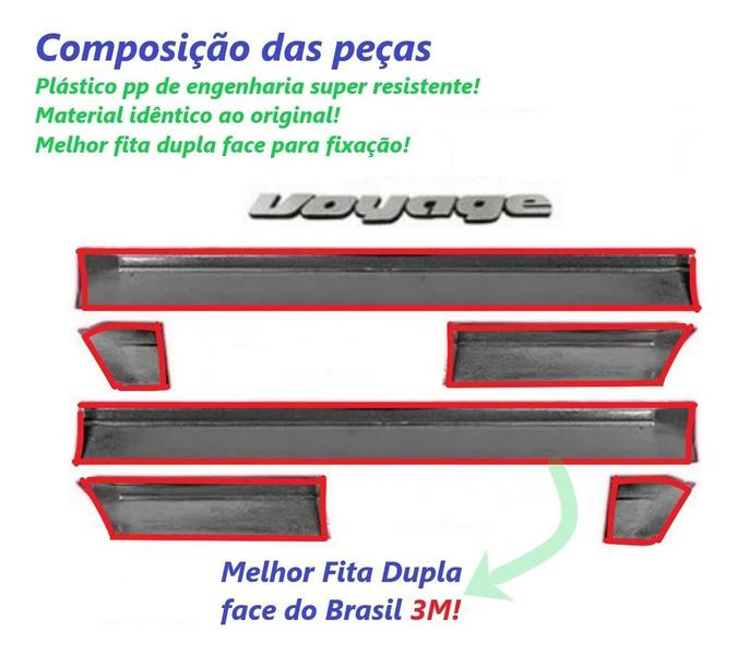 Combo Friso Lateral + Parachoque Voyage Sport Gol 1991-1995 - Kits/jogos/pares Imagem de Combo Friso Lateral + Parachoque Voyage Sport Gol 1991-1995