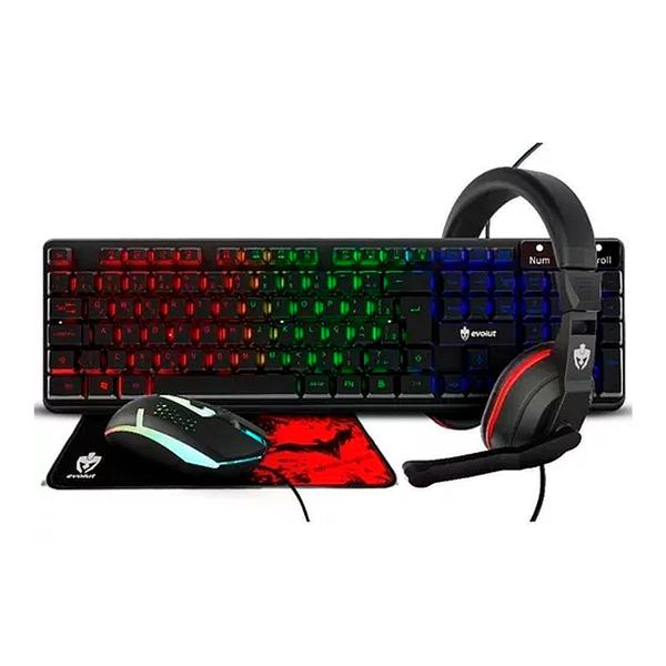 Imagem de Combo Gamer Evolut Eg-54 Teclado Mouse 1600dpi Headset Mousepad