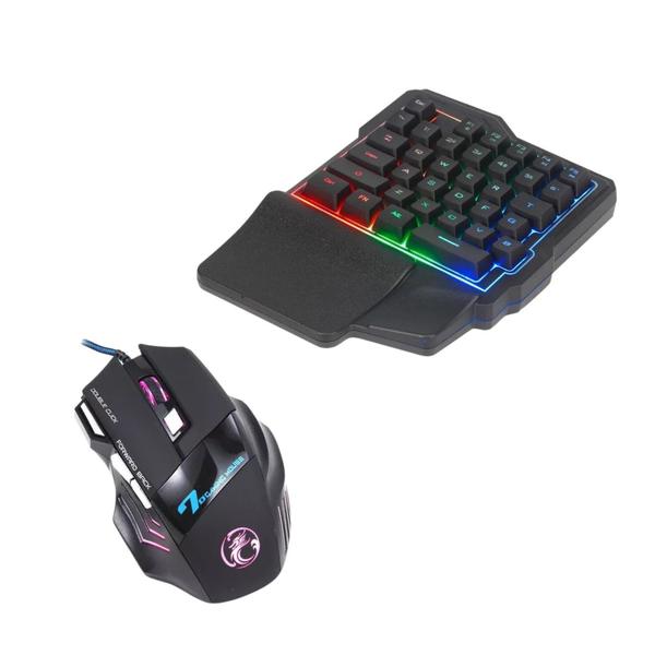 Imagem de Combo Gamer FPS Android - Mouse Gamer LED e Teclado Mini RGB