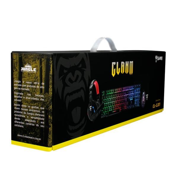 Imagem de Combo Gamer - Mouse Teclado Headset MousePad - Clanm Jungle