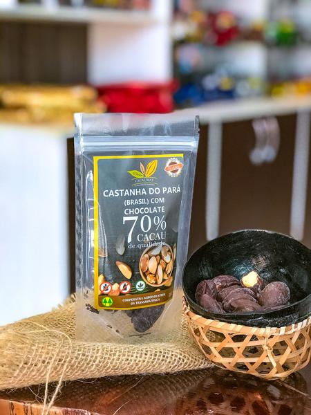 Imagem de Combo Gota 70% cacau 120g e Castanha do Pará com chocolate 70% cacau 120g - Cacauway