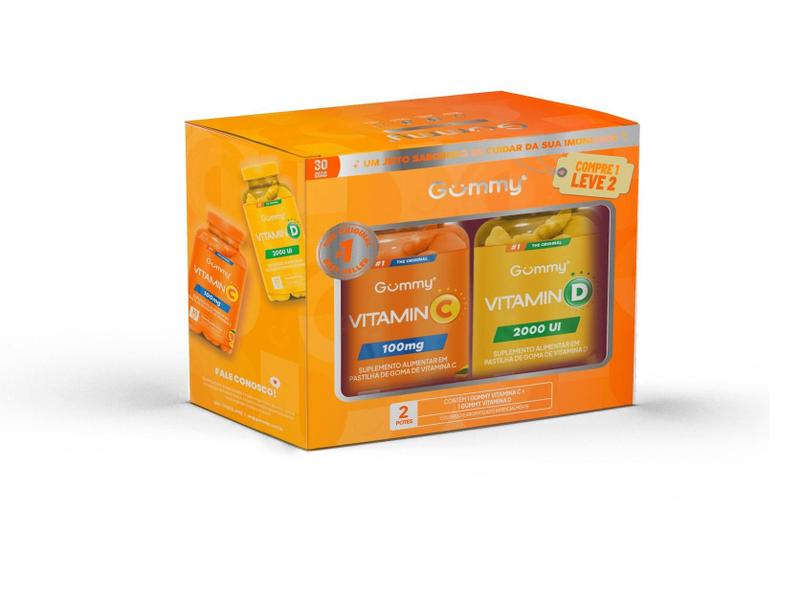 Imagem de Combo Gummy Hair Vitamin C + Vitamin D 2 Potes De 30 Gomas