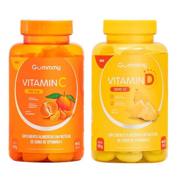 Imagem de Combo Gummy Hair Vitamin C + Vitamin D 2 Potes De 30 Gomas