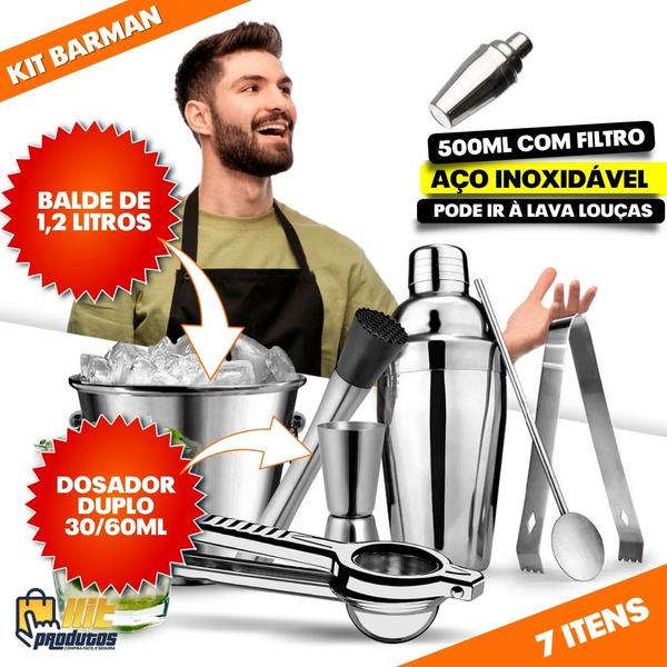 Imagem de COMBO INOX COQUETELEIRA 500ML (Mais Balde de Gelo)