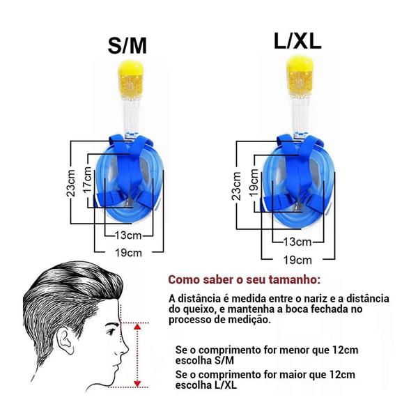 Imagem de Combo Kit Mergulho Adulto e Infantil L/XL(Azul)  XS (Verde)