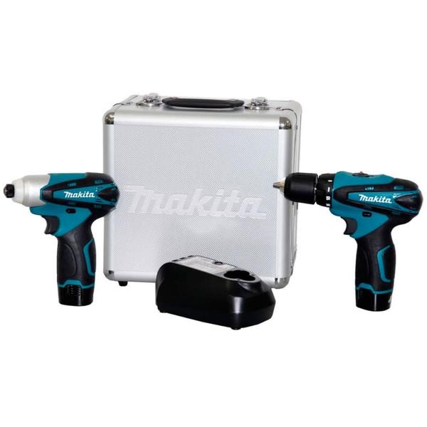 Imagem de Combo Makita Furadeira + Parafusadeira de Impacto + Aspirador de Pó Portátil + Lanterna LED