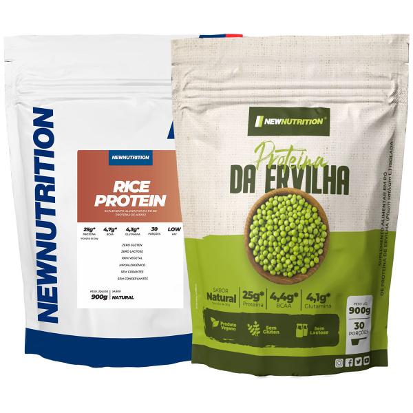 Combo Mix De Proteína Vegana Proteína Do Arroz 900g + Proteína Da Ervilha 900g NEWNUTRITION Imagem de Combo Mix De Proteína Vegana Proteína Do Arroz 900g + Proteína Da Ervilha 900g NEWNUTRITION