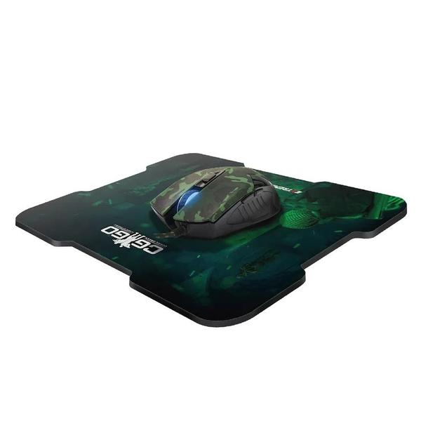 Imagem de Combo Mouse e Mouse Pad Gamer ELG CGGO21 3200DPI Camuflado