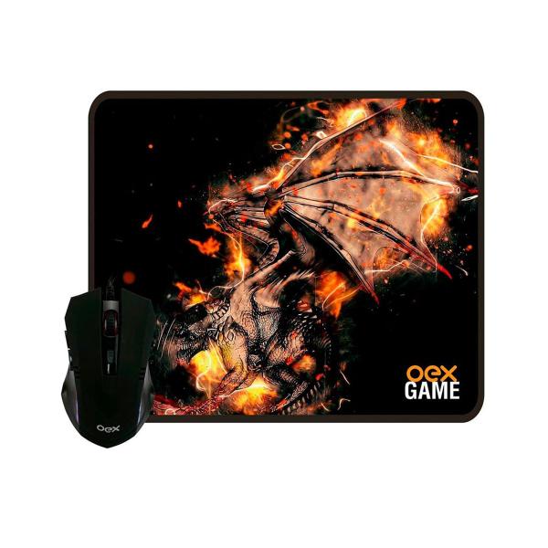 Imagem de Combo Mouse e Mousepad Gamer Barato LED RGB 6 Botões 2400DPI Preto Original