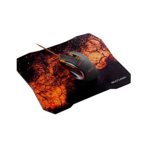 Imagem de Combo Mouse Gamer e Mouse Pad Multilaser Laranja - MO256