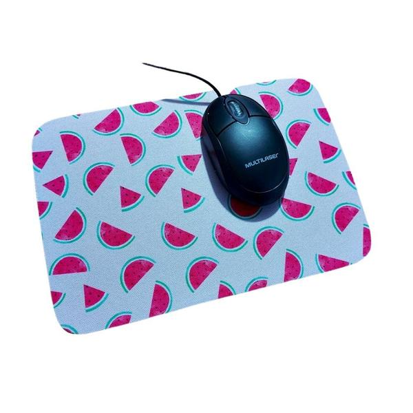 Imagem de Combo Mouse Multilaser Preto MO300 + Mouse Pad Melancia