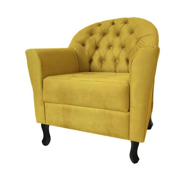 Imagem de Combo Namoradeira Com 2 Poltronas Para Consultório Clínica Júlia Suede Amarelo - DL Decor