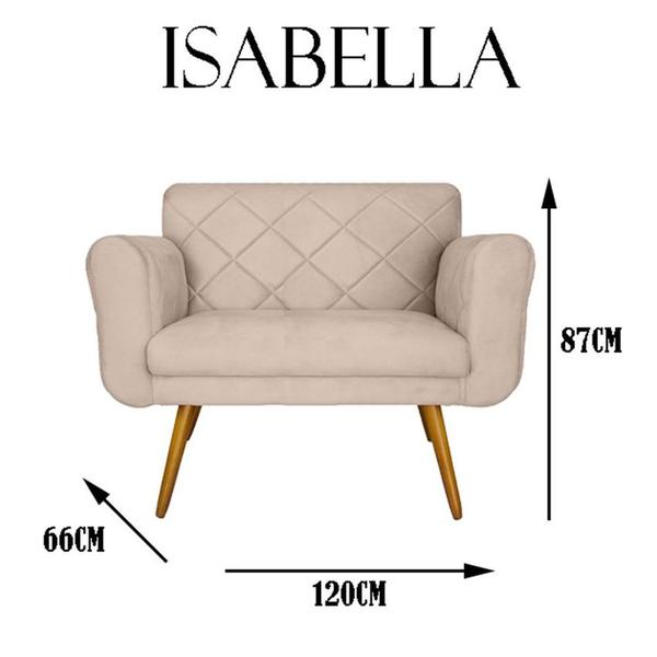 Imagem de Combo Namoradeira e 1 Poltrona Estofada Hall de Entrada Isabella Suede Amarelo - LM DECOR