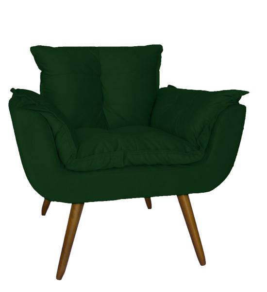 Imagem de Combo Namoradeira e 2 Poltronas Estofadas Salão de Beleza Opala Suede Verde - DL Decor