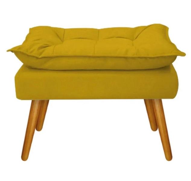 Imagem de Combo Namoradeira Sofá 02 lugares mais 01 Poltrona decorativa e um Puff Opalla Pés Palito Amarelo - DS Estofados