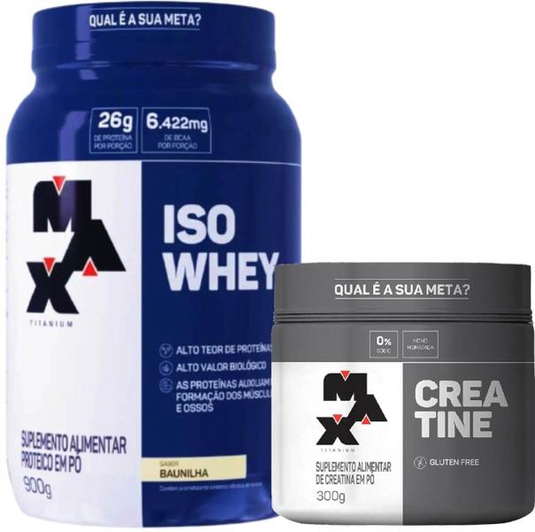 Imagem de Combo para Definição do Shape: Iso Whey Isolado Max + Creatina Pura Zero Carbo 300g