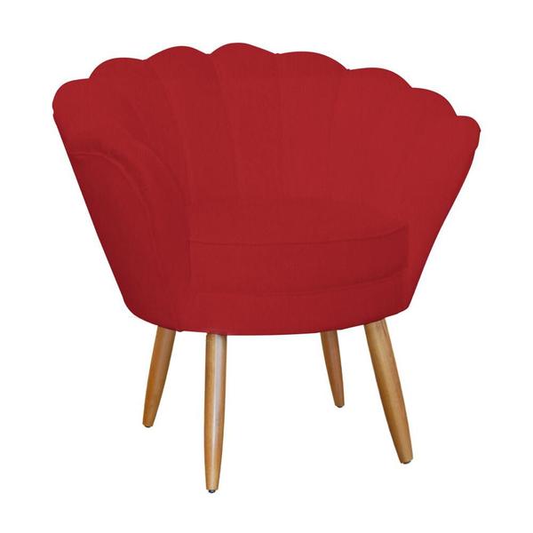 Imagem de Combo Pétala Namoradeira e 2 Poltronas Decorativa Estofada Suede Vermelho - DL Decor