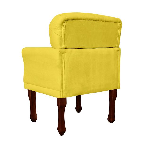 Imagem de Combo Poltrona Decorativa Anita Pés Luis XV Suede Amarelo - DS Estofados