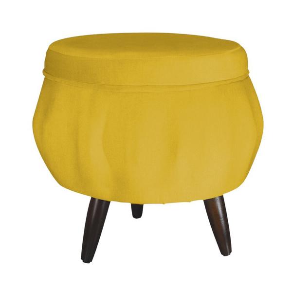 Imagem de Combo Poltrona Decorativa E Puff Para Recepção Pétala Suede Mostarda - DL Decor