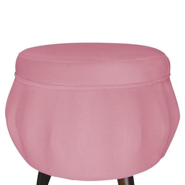 Imagem de Combo Poltrona Decorativa E Puff Para Recepção Pétala Suede Rosa Barbie - DL Decor