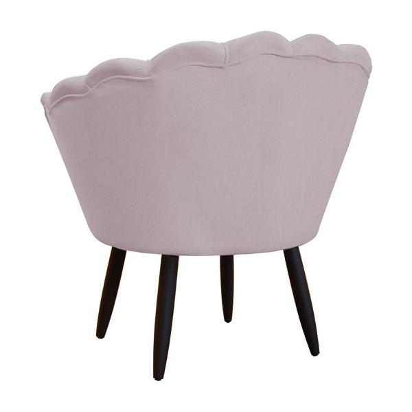 Imagem de Combo Poltrona Decorativa E Puff Para Recepção Pétala Suede Rose - LM DECOR