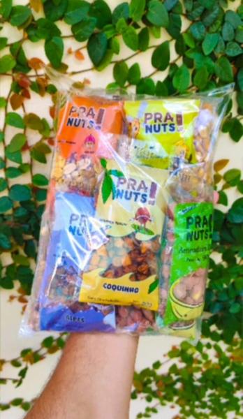 Combo Pra Nuts -Amendoim Doce - Salgado - Coco - 10 unidades - Pra Nuts! Imagem de Combo Pra Nuts -Amendoim Doce - Salgado - Coco - 10 unidades