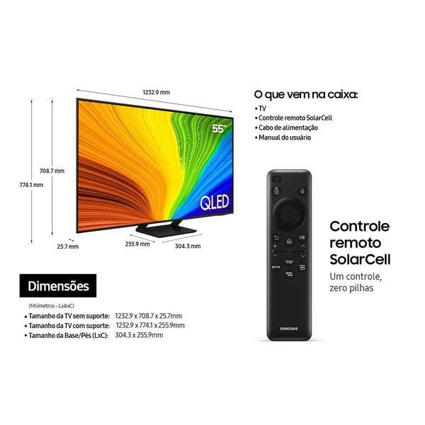 Imagem de Combo Samsung Smart TV 55 polegadas QLED 4K 55Q70D 2024 + Soundbar HW-Q600C