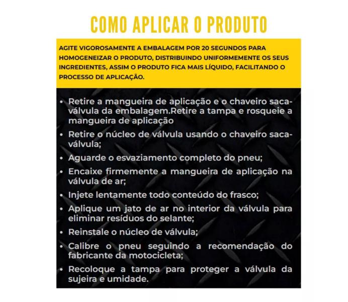 Imagem de Combo Selante Prevenção Anti Furo Para Pneu Câmara Xtire Moto Cg Titan Fan Bros Lander Fazer Cb Xj6 Hornet - 2 Saches 250ml