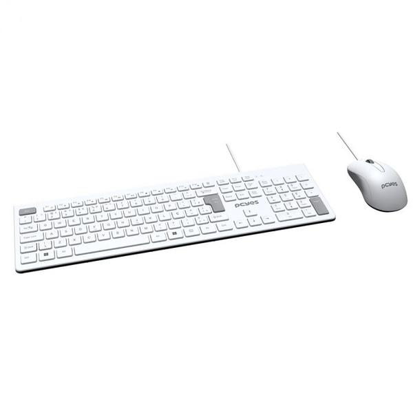Combo soft teclado + mouse usb 2m branco - pcosf2w - abnt2 - Pcyes Imagem de Combo soft teclado + mouse usb 2m branco - pcosf2w - abnt2