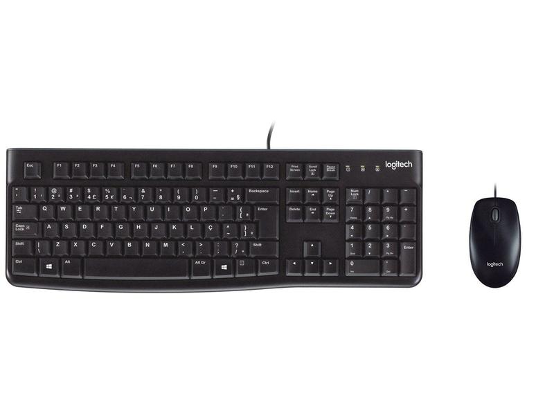 Combo Teclado e Mouse com fio USB Logitech MK120 com Design Confortável, Durável e Resistente à Respingos e Layout ABNT2 - 920-004429