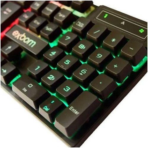 Imagem de Combo Teclado e Mouse Gamer Usb Profissional Iluminação Led RGB Padrão ABNT-II