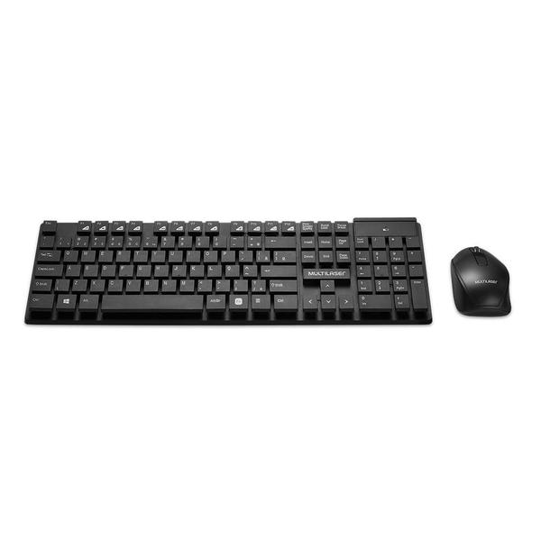 Imagem de Combo Teclado e Mouse Sem Fio 2.4Ghz Teclas Flutuantes 1200Dpi Conexão USB Multilaser