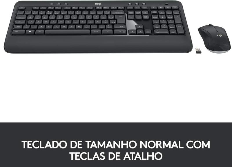 Imagem de Combo Teclado e Mouse sem fio Logitech MK540 com Teclado com Apoio para as Mãos, Teclas de Mídia de Fácil Acesso, Mouse