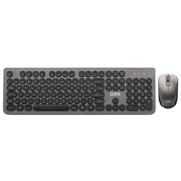 Imagem de Combo Teclado E Mouse Sem Fio Tm410 Preto Pop + Oex - Chumbo