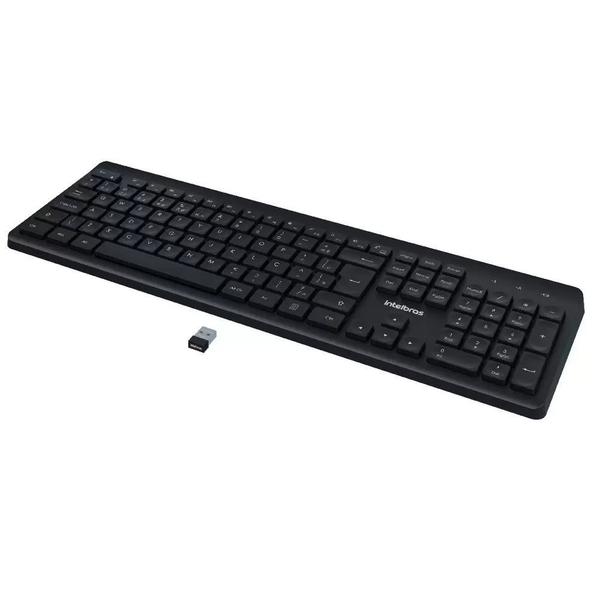 Imagem de Combo Teclado e Mouse Sem Fio Wireless Intelbras Preto Pc Notebook