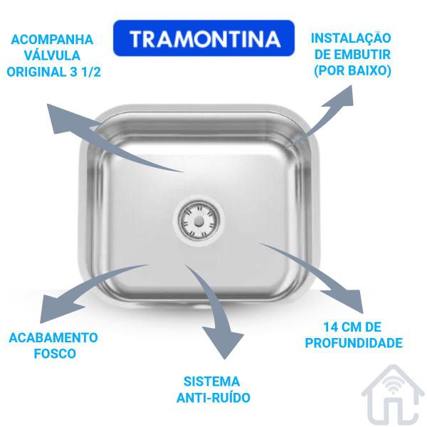 Imagem de Combo Tramontina Cuba 40x34 Standard Cozinha + Tanque 50x40 Lavanderia Fosco