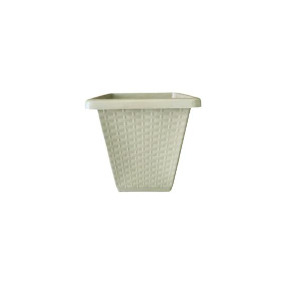 Imagem de Combo Vasos De Planta Médio 3litros Quadrado Plástico Rattan