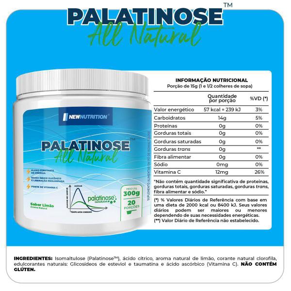 Imagem de Combo Whey Protein Concentrado 900g Baunilha + Palatinose All Natural 300g Limão NEWNUTRITION