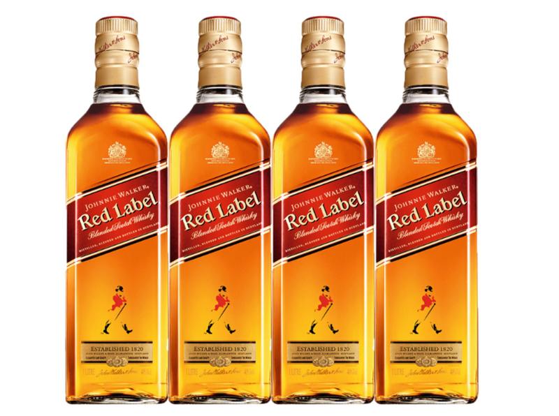 Combo whisky johnnie walker red label 1l - 4 unidades Imagem de Combo whisky johnnie walker red label 1l - 4 unidades