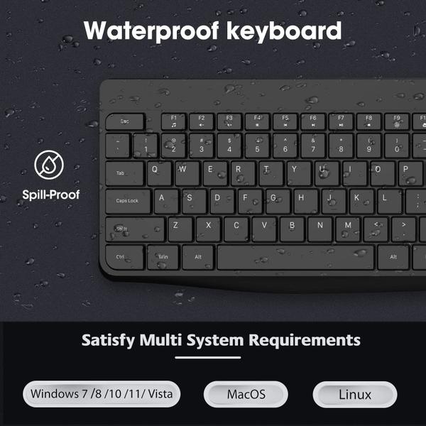 Imagem de Combos de teclado e mouse sem fio KOORUI 2.4G para Windows, macOS e Linux