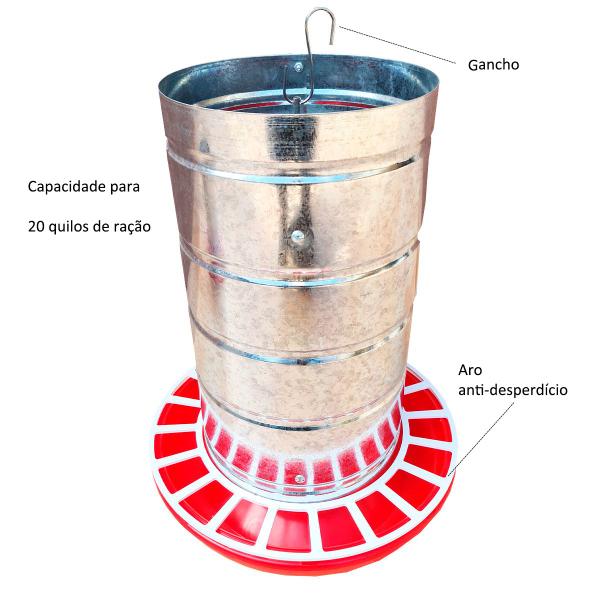 Imagem de Comedouro Automático Para Aves Em Geral 20 KG - 1 Unidade