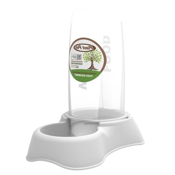Comedouro Bebedouro Automático Flex Gourmet 650Ml Cinza - Plast Pet Imagem de Comedouro Bebedouro Automático Flex Gourmet 650Ml Cinza