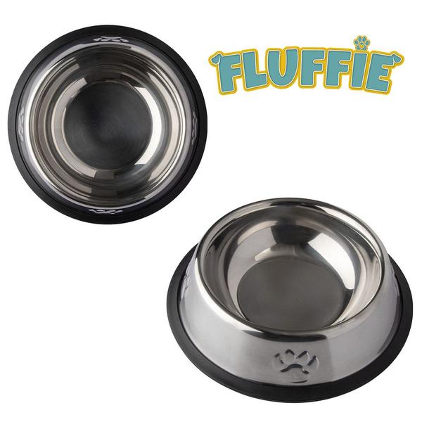 Imagem de Comedouro/bebedouro de inox com pé antiderrapante fluffie 200ml