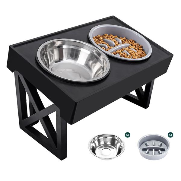 Imagem de comedouro bebedouro duplo pet elevado inox cães ajustável