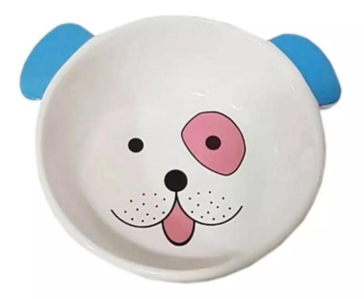 Imagem de Comedouro Cães The Pets Porcelana Face Dog Azul 350ml