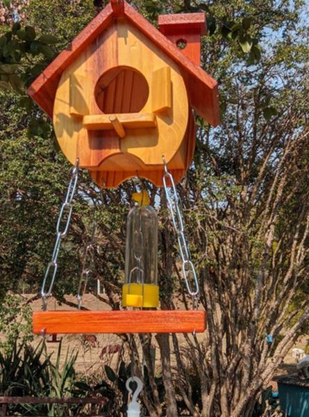 Imagem de Comedouro Casinha De Passarinho Beija Flor Bebedor E Néctar