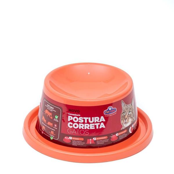 Imagem de Comedouro De Postura Correta Para Gatos Coral