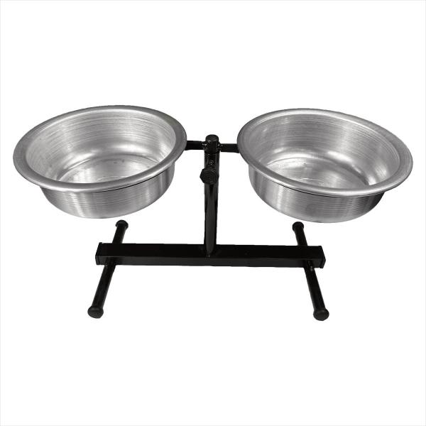 Comedouro Duplo Elevado Alto Ajustável Regulável para Cachorro e Gato