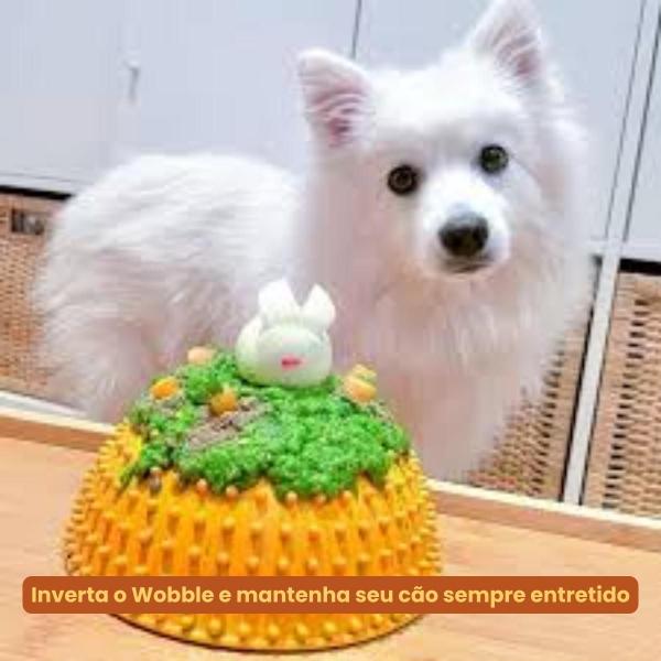 Imagem de Comedouro e Tapete de Lamber para Cachorro LickiMat Wobble Laranja Médio 