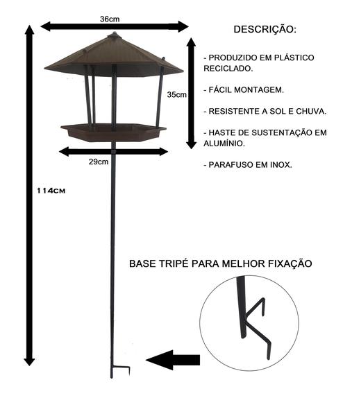 Imagem de Comedouro e Tratador Pássaros Livres Haste de Fixação No Chão